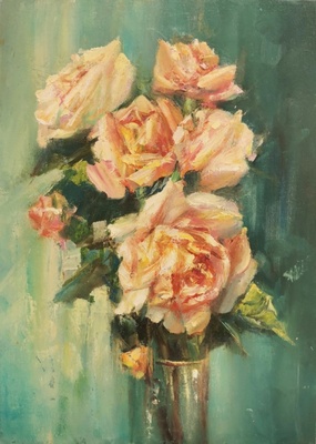 Розы в бокале - картина В.Ю.Екимова