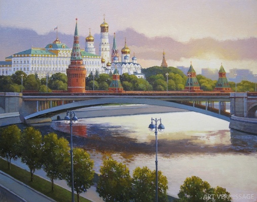 Рассвет на Москвой - картина М.В.Ланчака